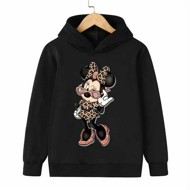 Minnie Mouse ropa casual para niños 2 piezas sudaderas con capucha conjunto ropa Cool Girls Minnie Mouse ropa niños chándal niños bebé Clot160CM Gao Jinjia LED