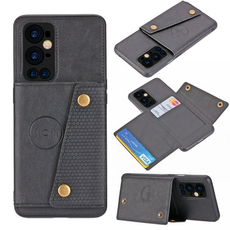 For OnePlus 9 Pro Double Buckle PU + TPU Shockproof Magnetic Protective Case with Card Slot &