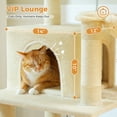 thumbnail image 5 of PAWZ Road 64" Cat Tree with Multi-Level Scratching Post Tower Large Hammock for Indoor Kittens Cats, Beige, 5 of 13