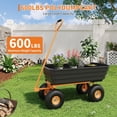 thumbnail image 3 of Bingirl 4 - Wheel 600Lbs Garden Dump Wagon with 10 - Inch Wheels and Quick - Release Tipping Function, 3 of 7
