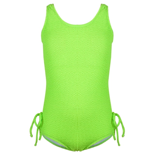 AWZXDE One Piece Swimsuit Toddler Girls Sleeveless Solid Color Beach Bathing Swimsuit For Big Kids