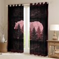 thumbnail image 2 of Homewish Safari Bear Blackout Curtains Set of 2 (52x84 Each) for Female Men Women,Jungle Animal Window Curtains,Vintage Lodge Cabin Curtains and Drapes,Lightweight Room Decor, 2 of 6