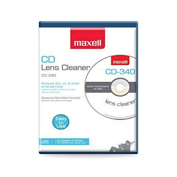 Maxell Safe and Effective Feature CD Player and Game Station Compact Disc Cleaner CD-340 190048 CD/CD-ROM Laser Lens Cleaner - CD Lens Cleaner