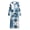 Blue Marble Floral Print, variant on Tiger Stripe Pattern Elastane Polyester Blend Nightgowns with Full Length, Loose Winter Soft House Dress for Fall Home Bedroom