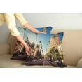 thumbnail image 2 of Ambesonne Urban Throw Pillow Cover 2 Pack, Beverly Hills Street View, 18", Pale Blue Peach Green, 2 of 7