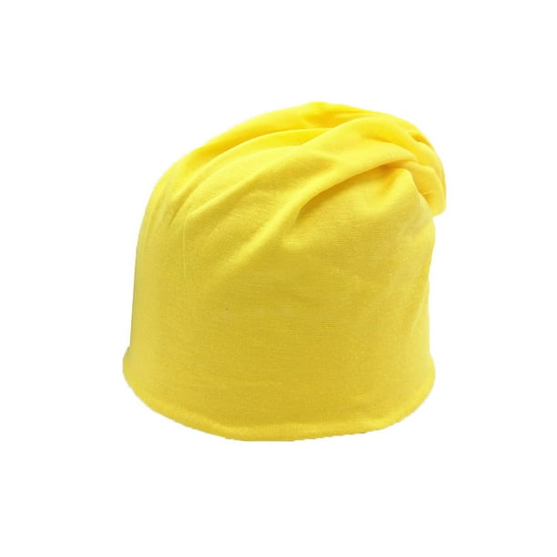 Qarigey Beanie Hat Cómodo Casual Color sólido Gorros para adultos Gorras Turbante simple Mujeres Hombres Sombreros para la decoración del vestido Sombreros Amarillo Qarigey AP009244-02B