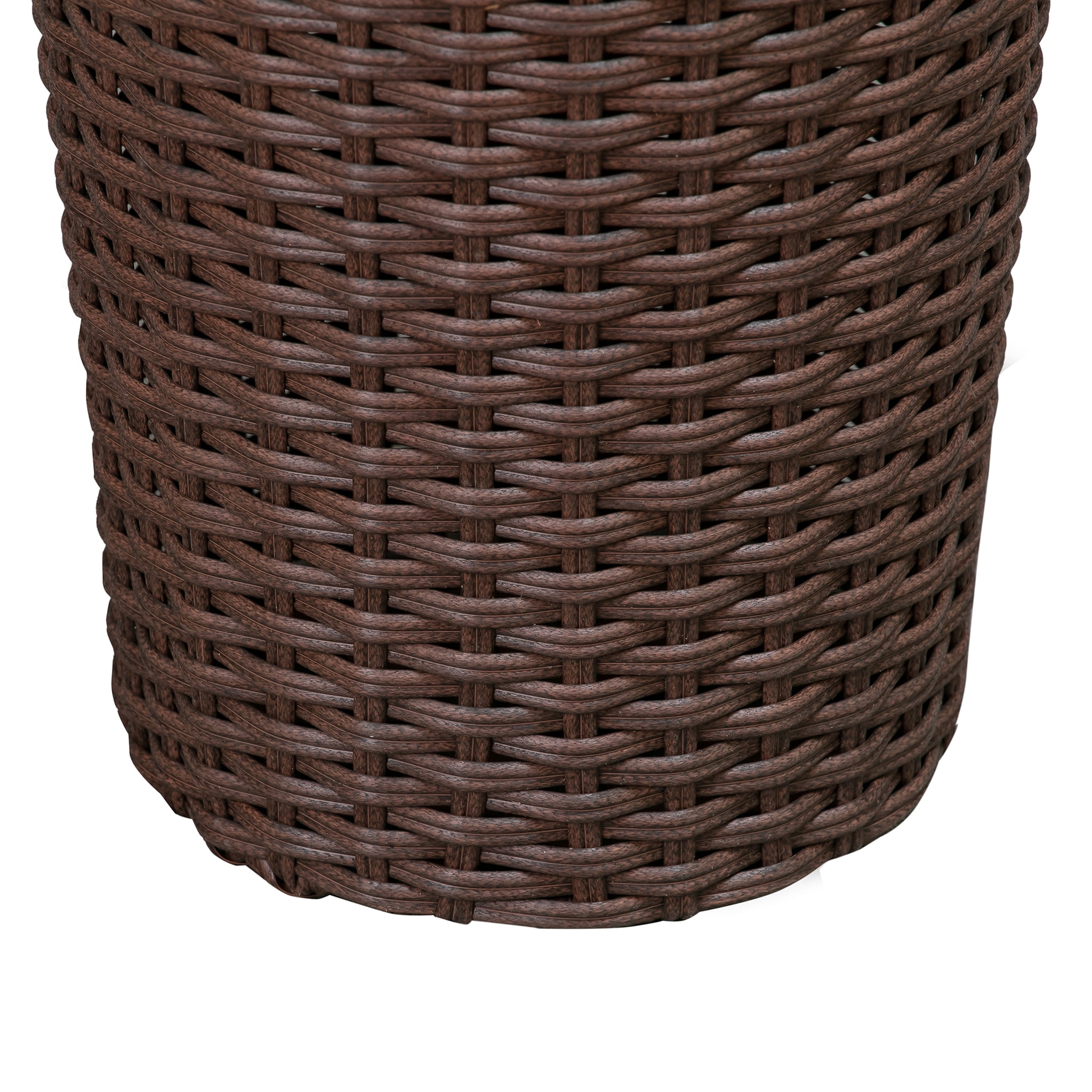 Noah Round Wicker Planter Tall Planter Decor Box for Outdoor Furnishings Versatile-2 Piece Set-Mocha