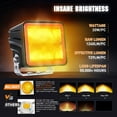 thumbnail image 3 of Nilight 3 Inch Cube Amber LED Pod Light Bar 20 W 1240LM Super Flood Screw-Less Offroad Driving Work Lights w/16AWG DT Wiring Harness Kit for Truck UTV 4x4 ATV Motorcycle, 3 of 9