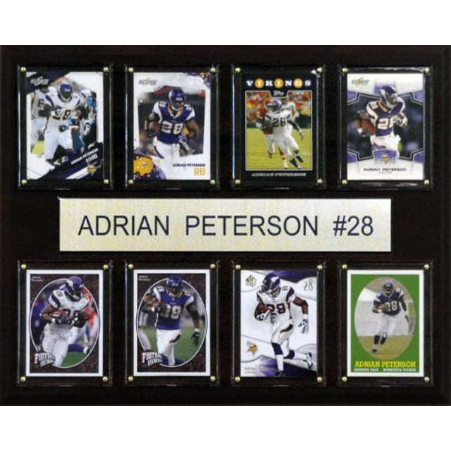 NFL Adrian Peterson Minnesota Vikings 8 Card Plaque