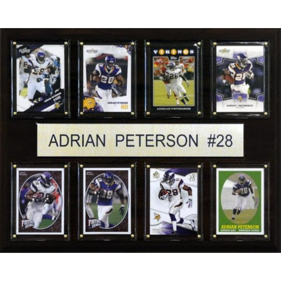 NFL Adrian Peterson Minnesota Vikings 8 Carte Plaque