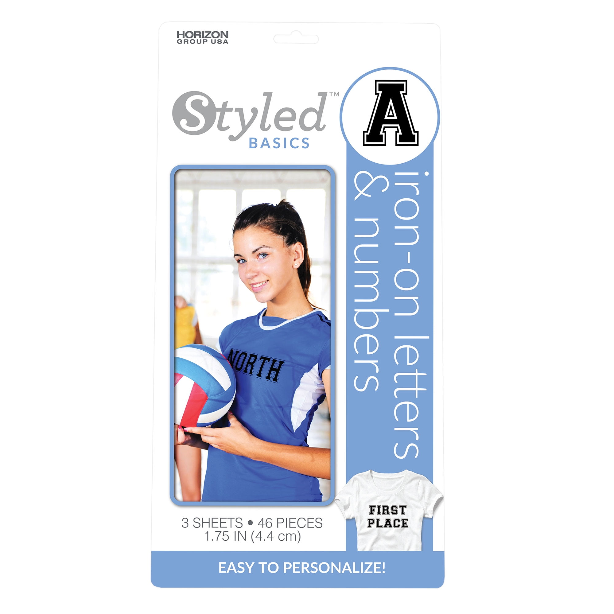 Styled Basics 1.75" Black Collegiate Flocked IronOn Letters, 3 Sheets