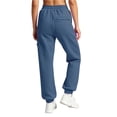 thumbnail image 6 of Women Sweats Ndbuld Fashion Women Casual High Waist Loose Pocket Straight Solid Long Pants Navy XXL, 6 of 7