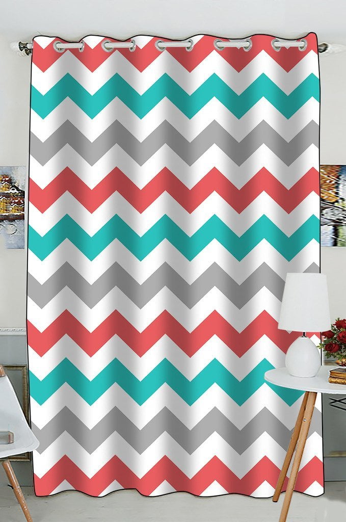 Gckg C Light Green Gray And White, Teal Chevron Curtains