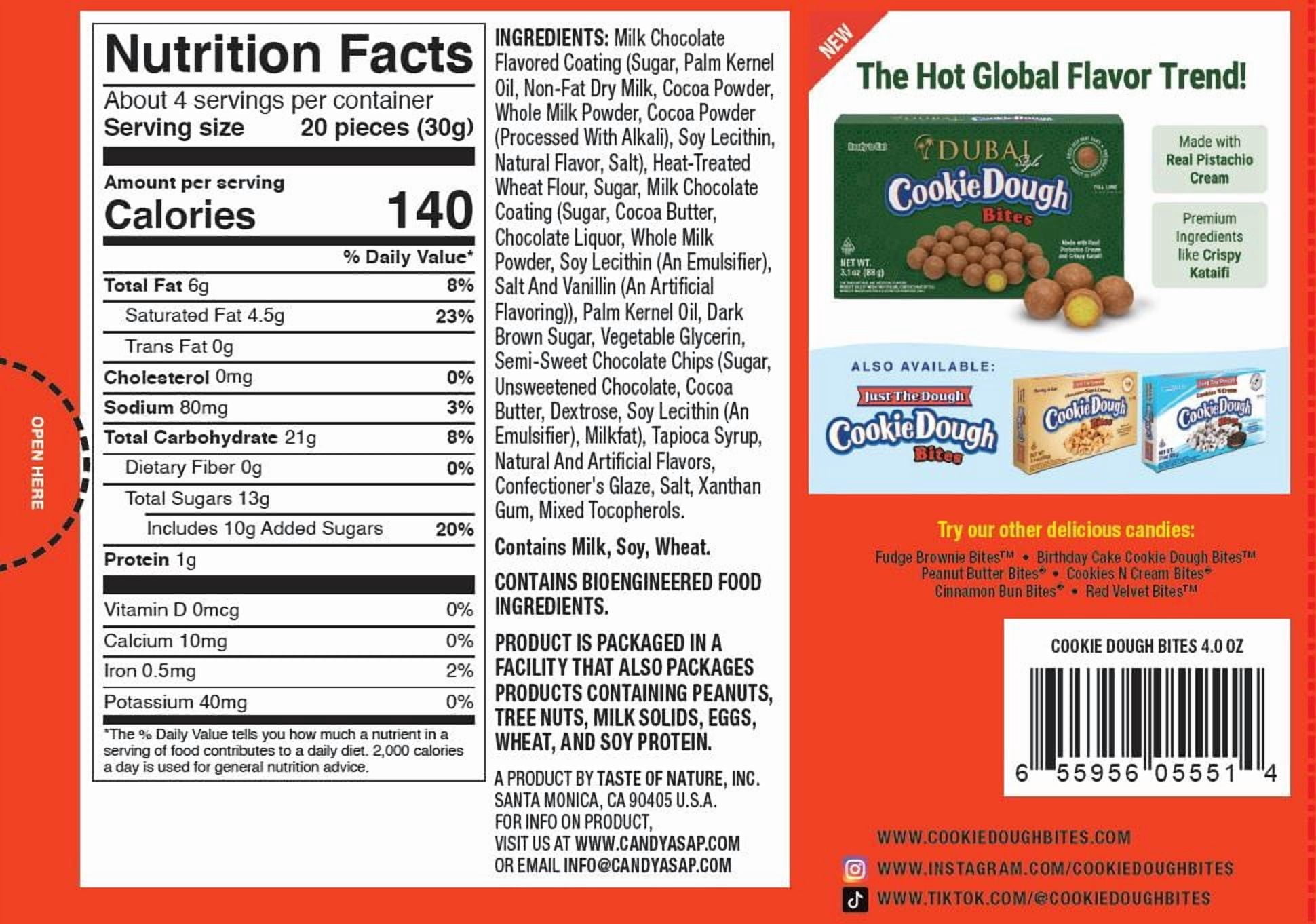Taste of Nature Chocolate Chip Cookie Dough Bites, 4 oz.