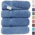 thumbnail image 7 of SALBAKOS Luxury Hotel & Spa Turkish Cotton 4-Piece Eco-Friendly Bath Towel Set 27 x 54 Inch, Blue, 7 of 7