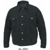 Men's Boy Fashion 5XL Size Motorcycle Black Denim Jacket 2 Front Slash Pockets With Snap Down Collar