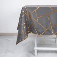 thumbnail image 2 of Efavormart 54"x54" Polyester Square Tablecloth With Gold Foil Geometric Pattern - Perfect for Wedding, Home Décor, Parties, Events, Holiday Parties, Banquet, and Decoration -  Charcoal Gray, 2 of 8