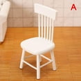 thumbnail image 2 of 1/12 Maison de Poupée Miniature Meubles Blanc en Bois Chaises de Table Jouets Modèles, 2 of 6