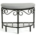 thumbnail image 4 of Mango Steam Half Moon Shoe Bench - Vanity Seat/Dressing Stool/Makeup Chair - Heather Gray, 4 of 10