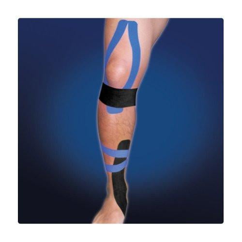 Pro-Tec Athletics Pre-Cut Kinesiology Tape - Blue/ Black