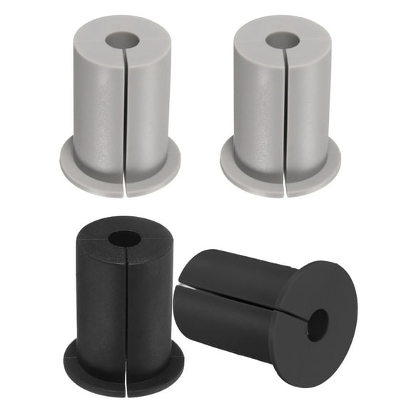 Wall Grommets for Cables 1", 4 Pcs Cable Routing Kit Silicone Hole Grommet Feed Through Bushing for Ethernet Accessories with 8.5mm Hole, Gray Black
