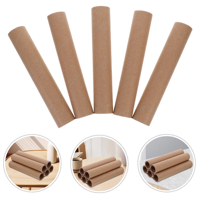 Raindrops 5Pcs Cylindrical Paper Tubes Kraft Paper Cylinder Box Portable Poster Container Tubes for Shipping and DIY