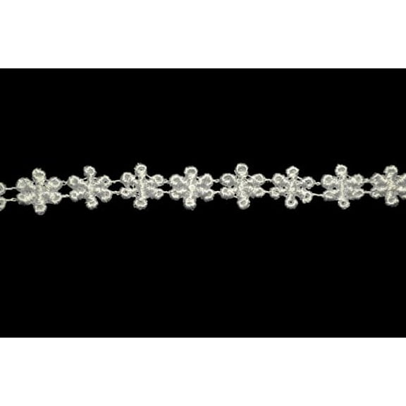 Altotux 0.5" White Daisy Flower Venice Lace Trim Floral Sewing Notions By 5 Yards
