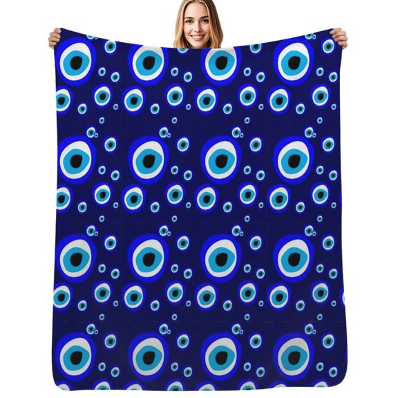Evil Eye Talisman Flannel Blanket Warm Soft Bedding Throws Winter Camping Chair Sofa Bed
