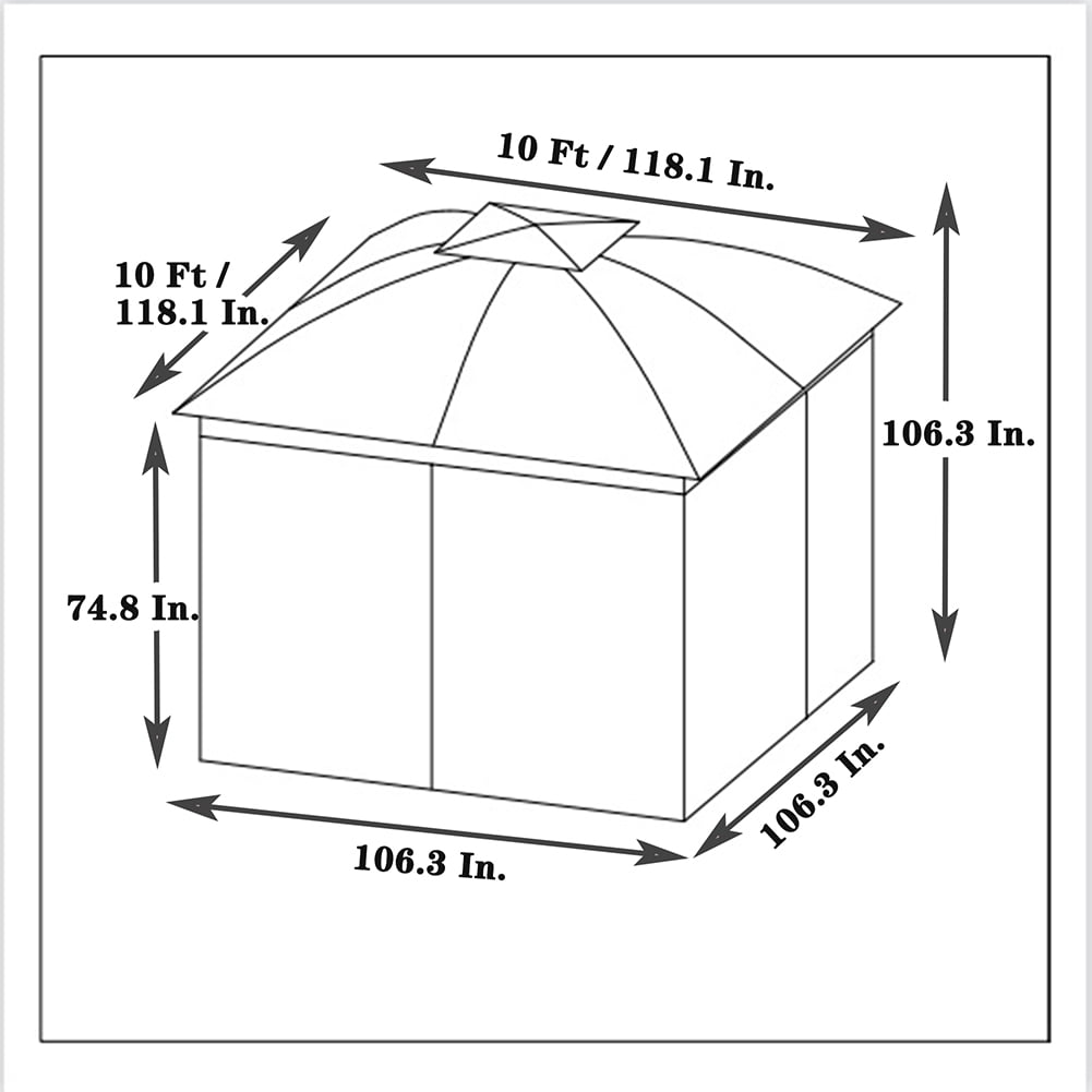 Kadyn 10 x 10 Ft Waterproof Tent, Outdoor Party Tent with Curtains, Outdoor Canopy Tent for Camping BBQ, Khaki Top Kadyn 10 x 10 Ft Waterproof Tent, Outdoor Party Tent with Curtains, Outdoor Canopy Tent for Camping BBQ, Khaki Top