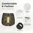 thumbnail image 4 of Balery Gold Spider On The Web Pattern Women's Running Shorts with Liner 2 Pockets Elastic Workout Athletic Gym Yoga Shorts-XX-Large, 4 of 7