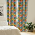 thumbnail image 3 of Ambesonne Funny Window Curtains, Colorful Grumpy Face Cats, Each 28" W x 84" L, Multicolor, 3 of 5
