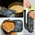 thumbnail image 5 of Yayeee Oven Mitts and Pot Holder Set of 4 Heat Resistant Kitchen Gloves Baking Hot Pad, Elegant Hexagon Pattern, 5 of 5