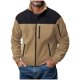 thumbnail image 1 of pstuiky camisas de manga larga para hombre, Camisa de manga larga con cuello alto, botones y bolsillos laterales para hombre tops de invierno para hombre xxxl, 1 of 8