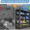 thumbnail image 6 of 5-Tier Heavy Duty Garage Shelving Unit, 3000 LBS Capacity Metal Storage Rack 76" H x 60" W x 24" D, Adjustable Steel Shelves for Garage, Warehouse, Basement, Pantry, Workshop.1 Pack, 6 of 7