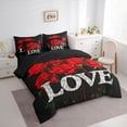 thumbnail image 3 of Castle Fairy Romantic Rose Black Red Twin Bedding Set, 3 of 8