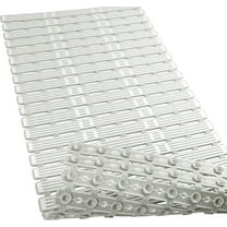 Bathtub Mat Non Slip Shower Mats, 35.4 x 15.7 Inch Long Soft Bath Tub Mat with Suction Cups and Drainage Holes, Anti Slip Bath Mats for Tub Inside Shower Stall Tray Bathroom Floor,Light Grey