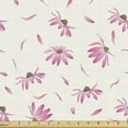 thumbnail image 1 of Floral Fabric by the Yard Upholstery, Romantic Purpurea Cone Flower Plants Herbs and Flying Petals Vintage Layout, Decorative Fabric for DIY and Home Accents, Ivory Pale Pink by Ambesonne, 1 of 5