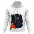 thumbnail image 1 of Sudadera con capucha y cremallera para hombre con estampado de guitarra, estilo informal, para primavera y otoño, ropa de calle, moda para hombre, talla grande, 1 of 6