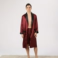 thumbnail image 7 of Kureaily Male Robe Satin Bathrobe With Shorts Set Pajamas Silky Kimono Robe Mens Sets Loungewea, 7 of 7