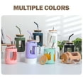 thumbnail image 7 of MUKOKO 40oz Glass Tumbler with Bamboo Lid and Straw, Glass Water Bottles with Time and Ounce Marker, Glass Cups with Handle, Iced Coffee Cup with Silicone Protective Sleeve, Amber, 7 of 7