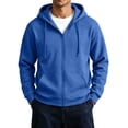 thumbnail image 2 of Men's Hoodies Zip Up Hooded Sweatshirts with Pockets | Sweatshirts;Fall Clothes Outfits;Full Zip Up Hoodie;Long Sleeve Winter Jackets;Relaxed Fit Coat, S, 2 of 6