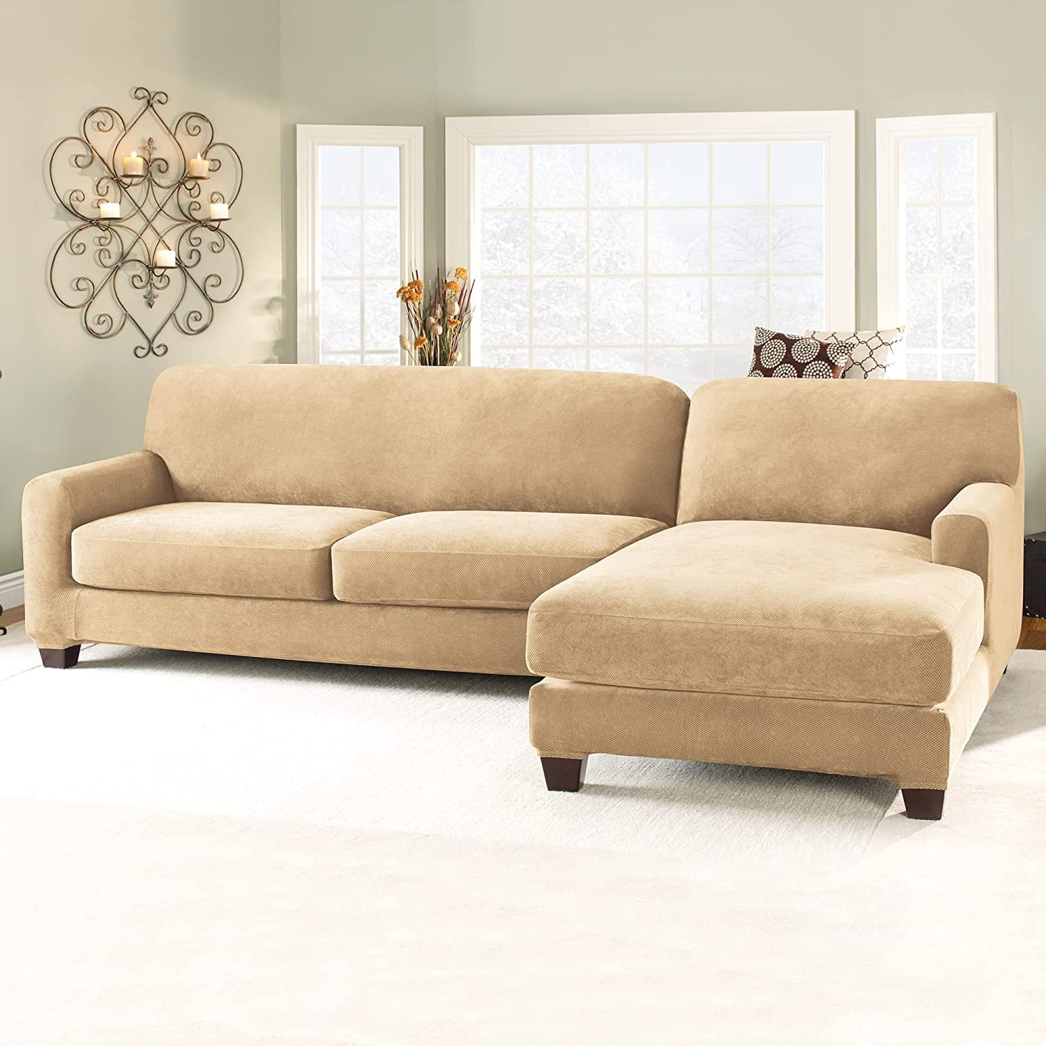 Stretch Pique Three abseiling Piece Sofa