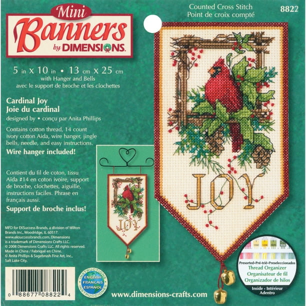 Dimensions Banners "Cardinal Joy" Mini Counted Cross Stitch Kit, 10