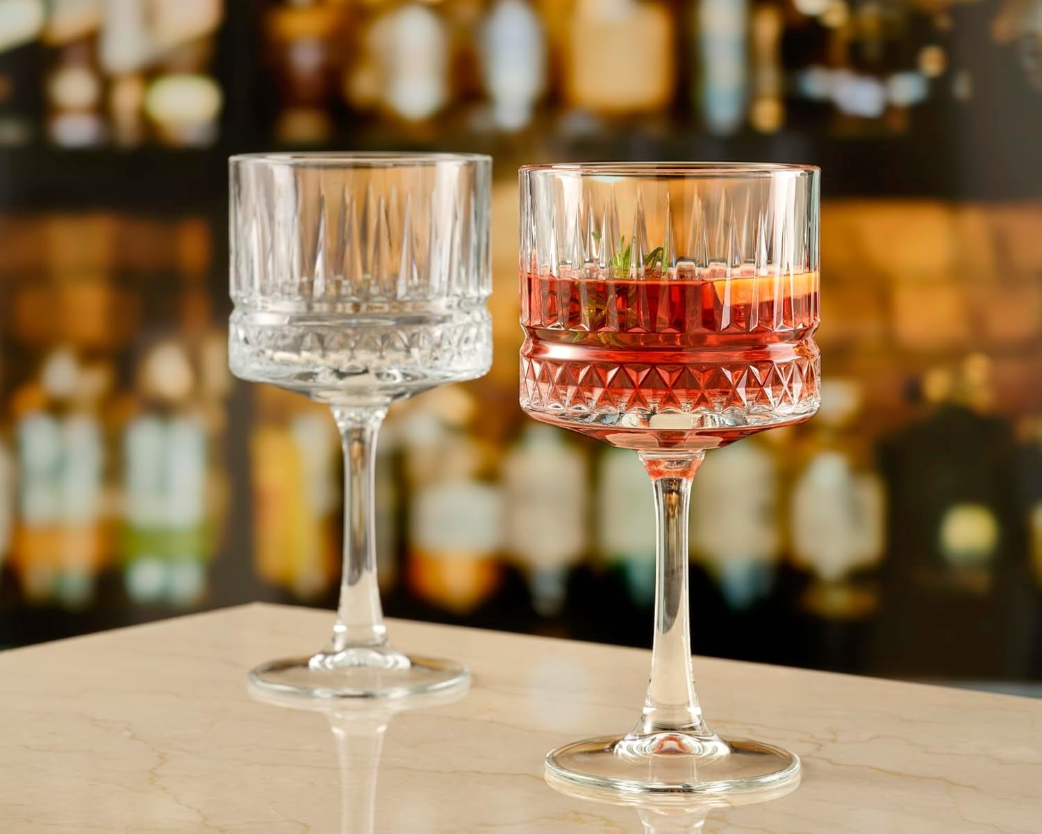 Vintage Coupe Glasses Set Of 4 - Exclusive Champagne, Cocktail, Martini, Wine Glasses - Long Stem Glassware - 8.8 oz - Perfect for Parties, Gifts, Housewarming, Weddings,Aniversary