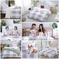 thumbnail image 6 of Purple Plaid Bedding 3 Piece Duvet Cover Set California King, Spring Summer Farmhouse Buffalo Checkered Soft Microfiber Comforter Cover with Zipper Closure & Pillowcases, FadeResistant Quilt Cover, 6 of 9