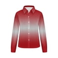 thumbnail image 4 of cfhntfmh Women's Button down Shirts Lounge Striped Print Long Sleeve Collared Blouses Fall Loose Work Tops, 4 of 4