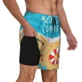 thumbnail image 2 of Sikiie Hello Summer1 Print Men's Double Layer Swimming Trunks, Adjustable Waistband and Pockets Sports Swimming Trunks, Beach Swimwear-X-Large, 2 of 6