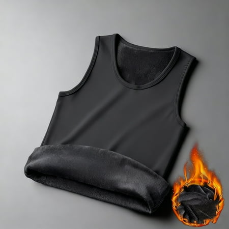 Ceisia Men s Fleece Lined Tank Top Thermal Sleeveless Base Layer Multi Color Dark Gray XXXXL Big & Tall Gifts for Father