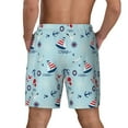 thumbnail image 3 of Sigee Sailboats Anchors Print Mens Swim Trunks with Compression Liner Quick Dry Swim Stretch Beach Shorts with Pockets,S-3XL, 3 of 7