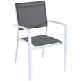 thumbnail image 4 of Hanover Fresno 9-Piece Outdoor Dining Set with 8 Sling Arm Chairs and a 42" x 83" Glass-Top Table, 4 of 12